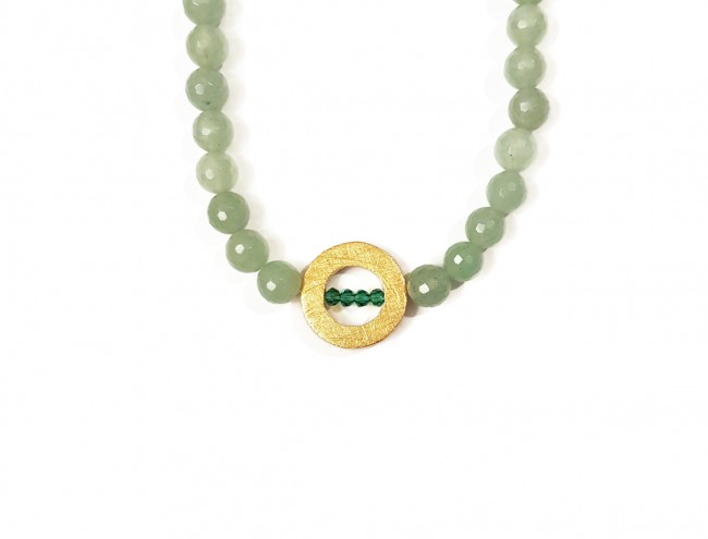 •STRAY• faceted black aventurine lil' hex + gold necklace (various lengths)